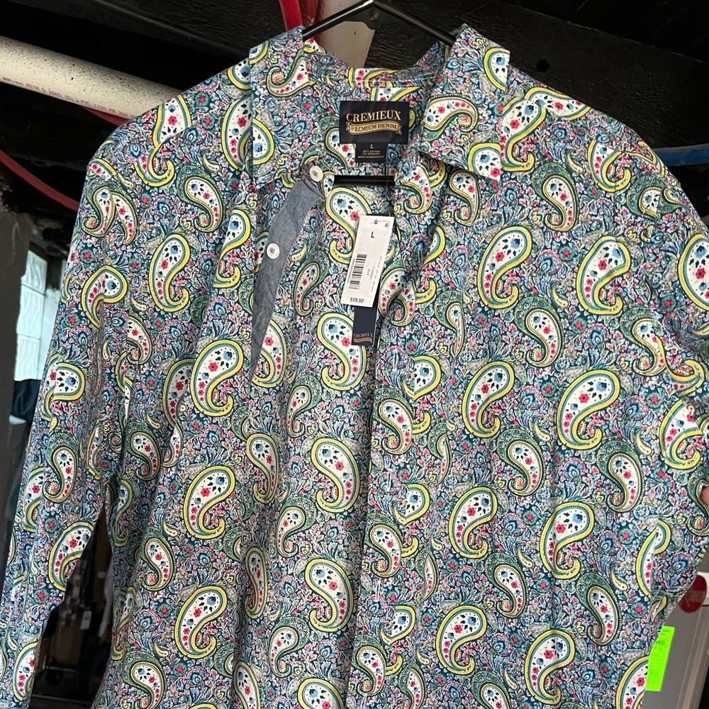 Cremieux paisley button up, long sleeve